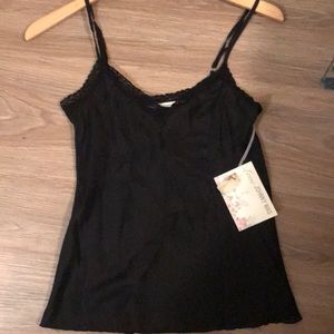 Johnny was silk black lace camisole